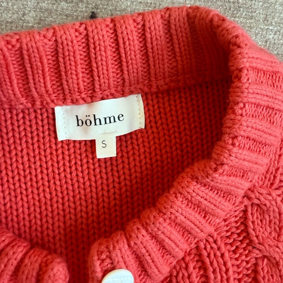 Bohme coral Cable Knit Cardigan - Picture 3 of 9